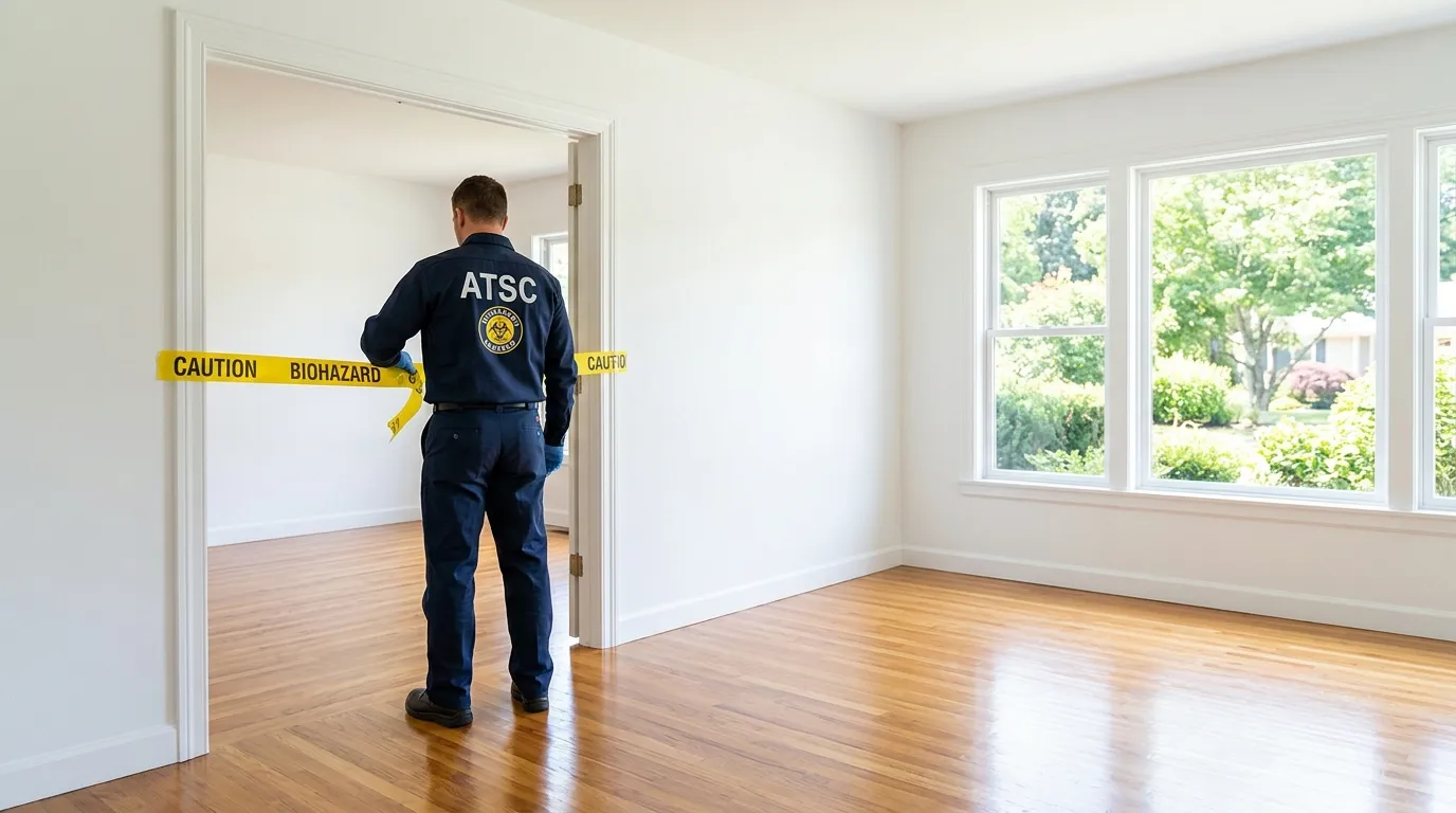 Certified biohazard cleanup crew performing Decomposition Cleanup in Greenbriar